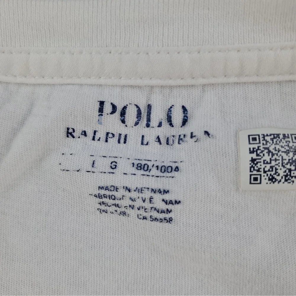 Polo Ralph Lauren Graphic T-Shirt  Men’s Size Large White Long Sleeve Logo